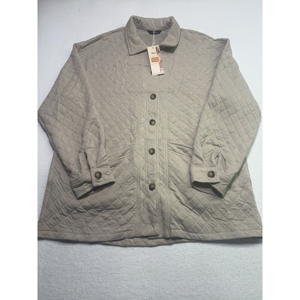 Dokotoo Quilted Spring Jacket Collared Long Sleeve Button Down Jacket XL